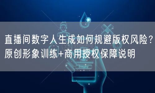 直播间数字人生成如何规避版权风险？原创形象训练+商用授权保障说明