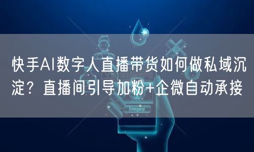 快手AI数字人直播带货如何做私域沉淀？直播间引导加粉+企微自动承接