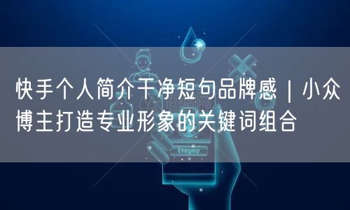 快手个人简介干净短句品牌感｜小众博主打造专业形象的关键词组合