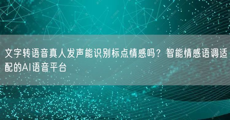 文字转语音真人发声能识别标点情感吗？智能情感语调适配的AI语音平台