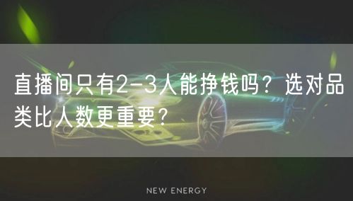 直播间只有2-3人能挣钱吗？选对品类比人数更重要？